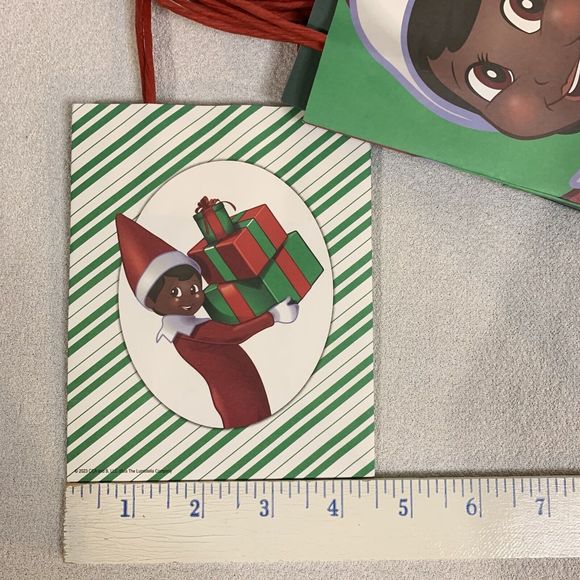 Christmas Gift Bags 10 Kraft Assorted Handle Elf On The Shelf 5.5x4.5x2.5 Small - Picture 5 of 8